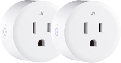 Smart Plug - WiFi Remote App Control for Lights & Appliances; Compatible with Alexa and Google Home Assistant by JONATHAN Y – White, Model PLG1000A-SET2