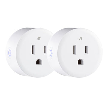 Smart Plug - WiFi Remote App Control for Lights & Appliances; Compatible with Alexa and Google Home Assistant by JONATHAN Y – White, Model PLG1000A-SET2