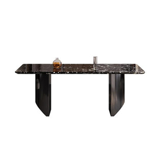 Mesa De Jantar Natural Marble Rectangular Dining Table Villa Restaurant Diner Table by JOYNOW – 200x100x75cm, One Color, Model 8524