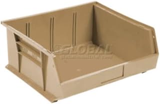 QUANTUM STORAGE SYSTEMS 4270822 Plastic Hang & Stack Bin, Ivory - 10.87 x 16.5 x 5 in.