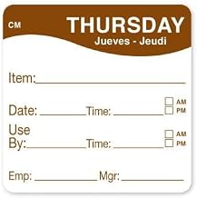 DayMark - 1127824 - CoolMark 2 in x 2 in Thursday Label