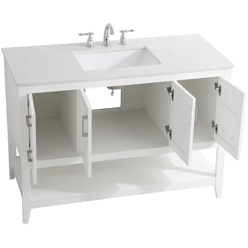 Elegant Decor 48" - Single / Brushed Nickel,white / Traditional Bathroom Vanities