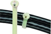 Thomas & Betts TYHT25M Cable Ties, HI-Temp, 186MM L, NYL, LT GRN, 50LB
