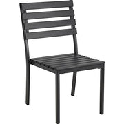 Stackable Outdoor Dining Armless Chair by Global Industrial – Alloy Steel, Black, Model 436986BK