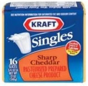 Kraft Singles Sharp Cheddar Sliced Cheese, 12 Ounce -- 12 per case.