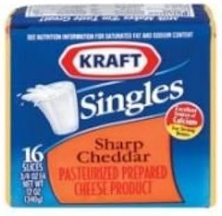 Kraft Singles Sharp Cheddar Sliced Cheese, 12 Ounce -- 12 per case.