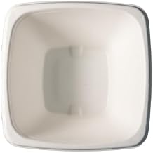 KITCH24/7 White Square Molded Fiber Bowl No PFAS, Compostable, 48 Ounce - 200 per case.