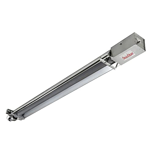SunStar Propane Heater Infrared Vacuum Straight Tube by GUM – 122"L x 13"W x 6.25"H, Cast Iron Burner / Aluminum Reflectors, Model SIS150-40-L5