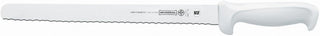 Mundial Serrated Edge Utility Slicer Knife w/White Handle - 12"