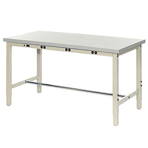 60" W x 36" D Adjustable Height Workbench by Global Industrial – 36"L x 60"W x 4.5"H, Steel, Tan, Model 606993BTNA