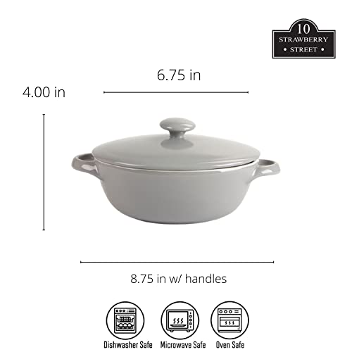 10 Strawberry Street Gray / 10" & 7" / Covered Casserole Casseroles