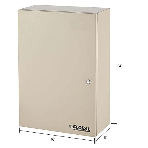 Medium Narcotics Cabinet by Global Industrial – 8"L x 16"W x 24"H, Alloy Steel, Beige, Model 436951