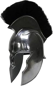 Spartan Greek Corinthian Helmet with Black Plume – Medieval Warrior Armor Replica Display Helmet.