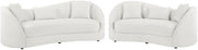 Contemporary Sofa & Loveseat Set in Cloud Gray Fabric