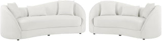 Contemporary Sofa & Loveseat Set in Cloud Gray Fabric
