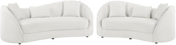 Contemporary Sofa & Loveseat Set in Cloud Gray Fabric