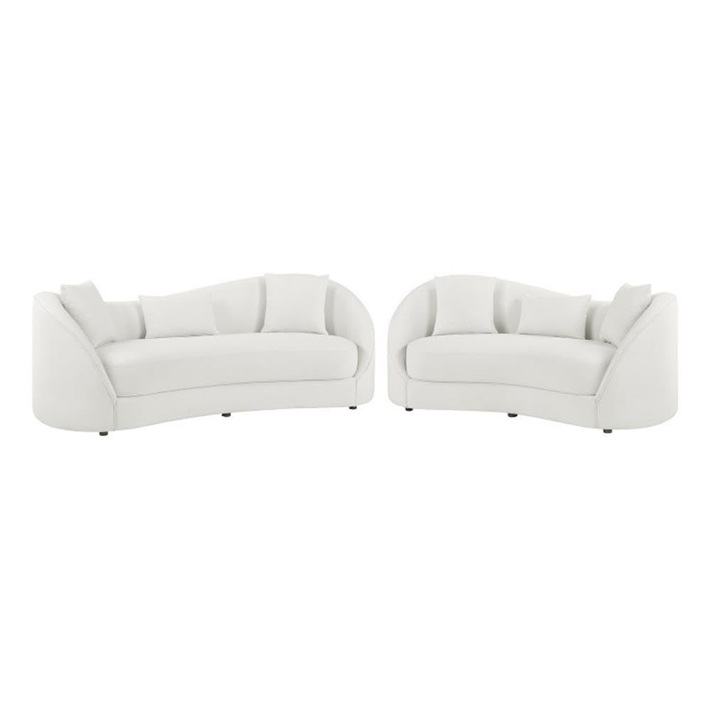 Contemporary Sofa & Loveseat Set in Cloud Gray Fabric by Best Quality Furniture – Fabric, Grey, Model S71-SL