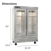 Traulsen (2) Glass Doors / Silver / 45.13 cubic_feet Refrigerators