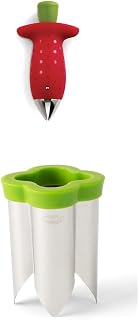 Original Stem Gem Strawberry Huller, Red/Green - and Chef'n QuickCore Pepper Corer