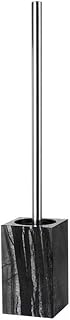 Toilet Brush Holder Set Compact Design with Marble Base and Removable Metal Handle, Splash-Proof Bathroom Accessory