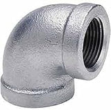 3/4" 90 Degree Elbow, Galvanized Malleable 150 PSI,