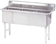 Advance Tabco - FC-3-1620-X - 16 in x 20 in x 14 in 3 Compartment Sink w/No Drainboards