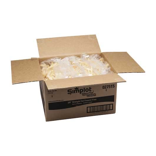 Thunder Crunch 3/8 Straight Cut Potato Fries by Simplot – 5 pounds, Pack of 6