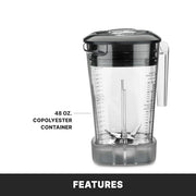 Waring 48 Ounce Copolyester Jar / Black / Modern Countertop Blenders