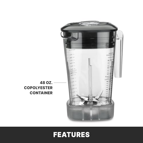Waring 48 Ounce Copolyester Jar / Black / MX1500XTXP - Copolyester 48 Oz Container | Noise Reduction Countertop Blenders