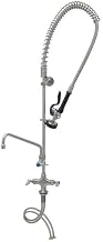 S-0113-A12-B Stainless Steel EasyInstall Pre-Rinse, Single Hole Base, 12" Add-On Faucet, S-0107, Wall Bracket