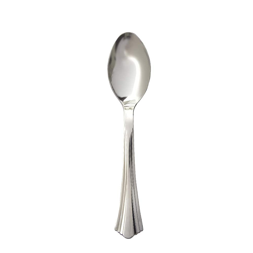 Reflections Heavyweight Plastic Cutlery Spoon, 6.25-Inch, Silver (8 packs of 40-Count)