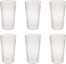 12 Ounce Restaurant Tumbler Beverage Cup, Stackable Cups, Break-Resistant Commmerical Plastic, Pebbled Texture, Set of 6 - Clear (Single Pack)