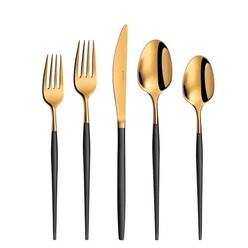 Amefa Black & Gold / 3.35" H x 9.84" L x 4.5" W / Modern Flatware Sets