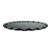 Delfin 11" x 1" Black Round Ruffle Tray by Delfin Design – 11", Melamine, Black, Model TRD-11RF-010