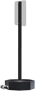 Plasticade Wheeled Recycled Rubber Base Portable Sign Stand System, 60 lbs with 60" Power Post Plastic Signpost for Parking Lots, Sidewalks, and Traffic, Durable and Resistant to Weathering, Black