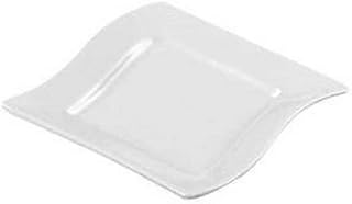 CAC China Soho Pattern 7 1/2 Inch White Square Plates 36 Ct