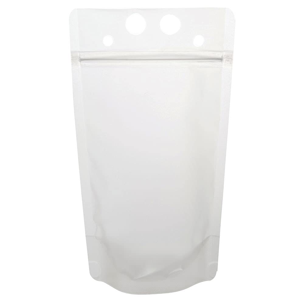 Translucent 16 Ounce To-Go Beverage Pouch- 100 / PK by Tablecraft – One Size, 16.0 fluid_ounces, Polyethylene (PE), Clear, Pack of 100