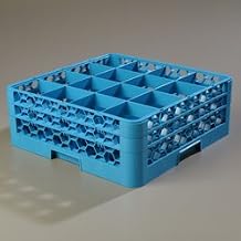 Carlisle FoodService Products RG16-214 FBA_RG16214 16 Compartment Glass Rack with 2 Extenders, 7.12", Blue