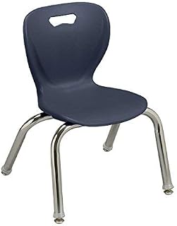 Learniture Shapes Series Stacking Preschool Chairs with Contoured Seats, Heavy-Duty Plastic Stacking Classroom Chairs, 12"H, Set of 4, Navy