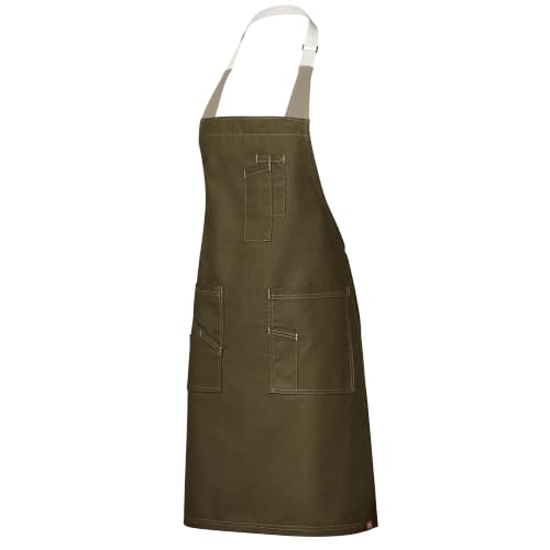 Red Kap Coffee / 22W x 34L / Flex Strap Utility Bib Apron Girls