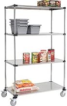 Stainless Steel Shelf Truck, 48x24x80, 1200 Lb. Capacity with Brakes