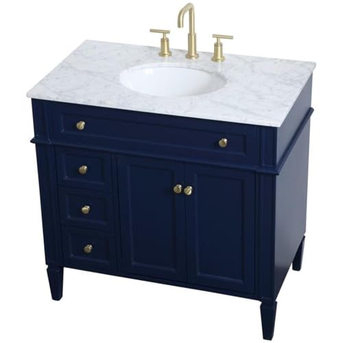 Elegant Decor 36" - Single / Blue,gold / Contemporary Bathroom Vanities
