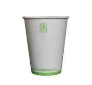 White Compostable Paper Hot Cup by KITCH24/7 – 12.0 fluid_ounces, Paper, White, Pack of 1000, Model KC-SC12W
