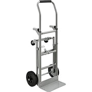 Steel Multi-Function 5-in-1 Convertible Hand Truck by Global Industrial – 35"L x 21"W x 7"H, Alloy Steel, Gray, Model 241415