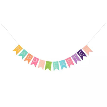 Mini Easter Pennant Banner - Small Garland - 20 Inches (Happy Easter) by Easter Crafts – 20", Fabric, Happy Easter, Model 106005979