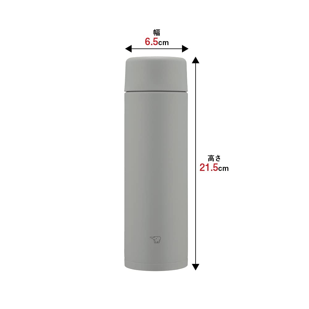 Mahobin Water Bottle by Zojirushi – 16.9 fl oz, 480.0 milliliters, Stainless Steel, Medium Grey, Model SM-ZB48-HM
