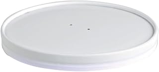 White Compostable Paper Lid for 210POC60N & 210POB61 & 210GPU7(BR) by Packnwood