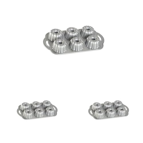Nordic Ware Plateado / 4.5 Cup (Pack of 3) / Anniversary Bundtlette Bundt Pans