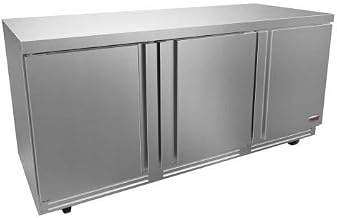 72" Stainless Steel Undercounter Three Section Freezer