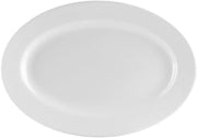 CAC China UVS-34 Oval Platter 9 3/8" Porcelain Oval, Super White, Set of 24